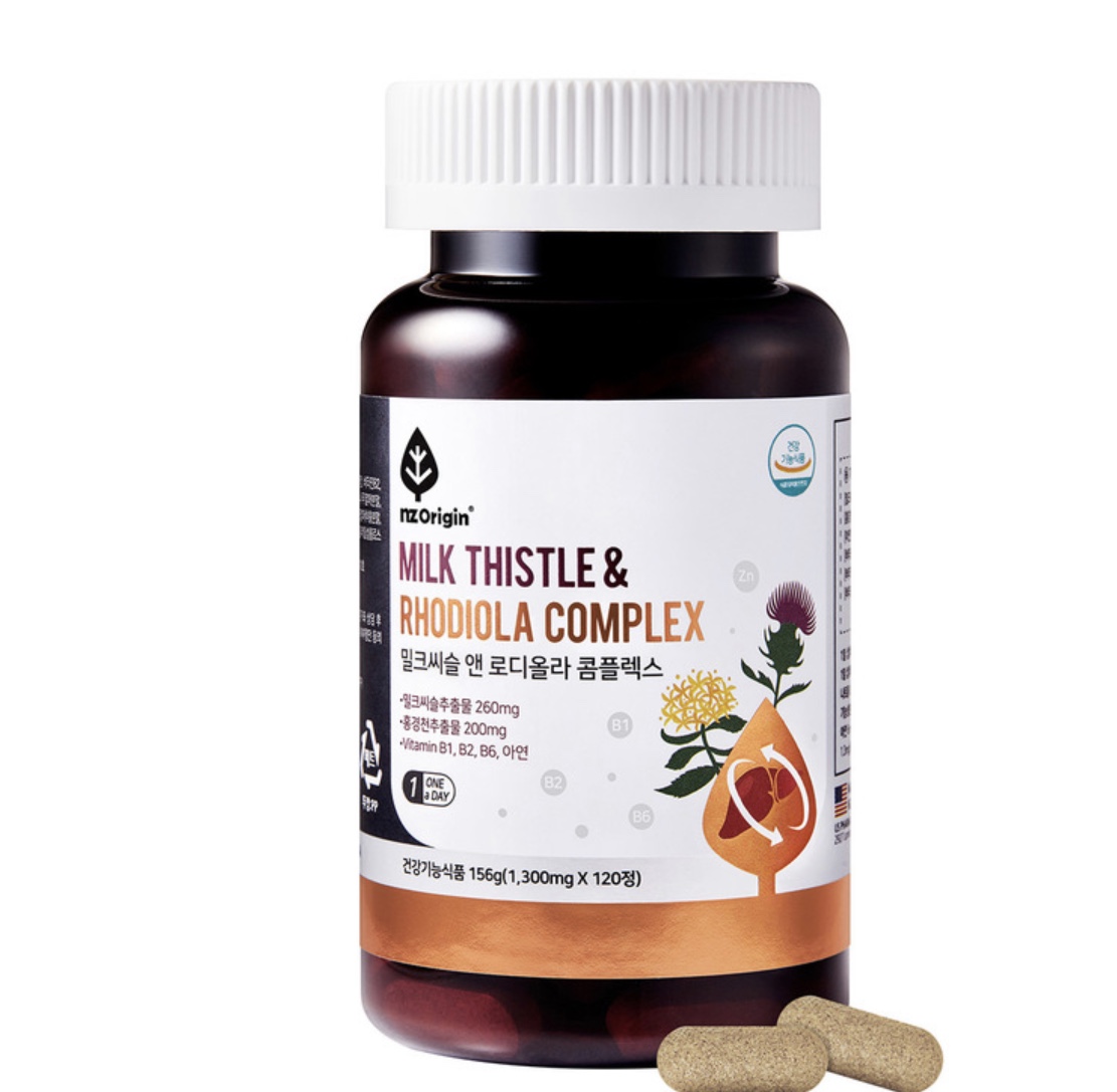 엔젯오리진 <b>밀크씨슬 앤</b> 로디올라 <b>콤플렉스</b> 1300mg x 120정, 1개