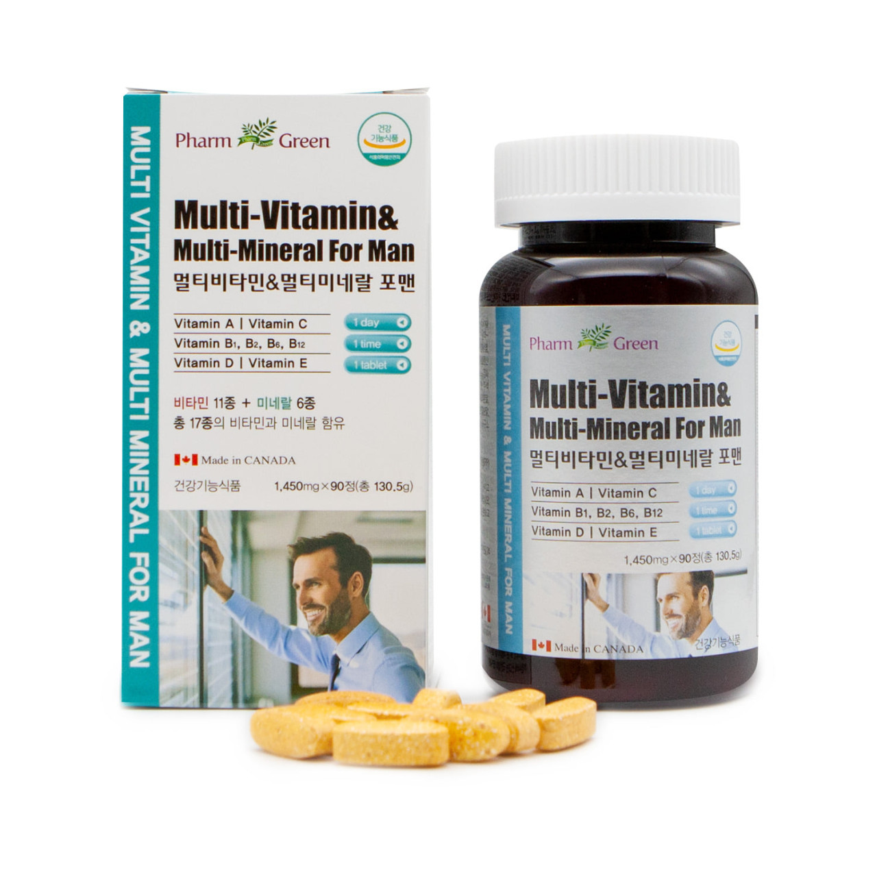 <b>팜그린</b> 멀티비타민 멀티미네랄 포맨 1450mg x 90정, 1개