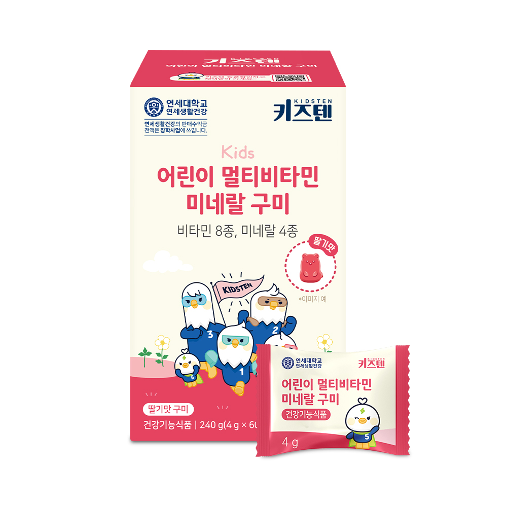 키즈텐 어린이 멀티비타민 미네랄 구미 4g x 60구미, 2개