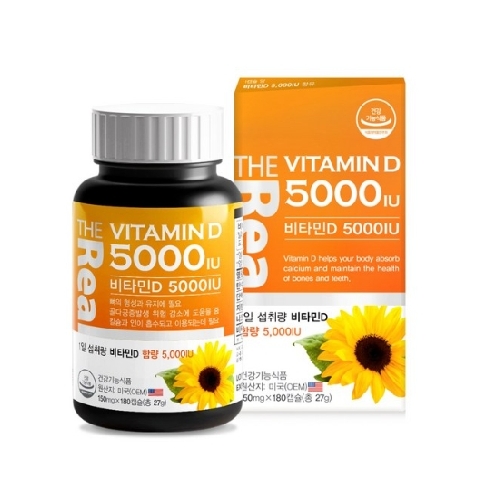더리얼 <b>비타민D</b> 5000IU 150mg x 180캡슐, 1개