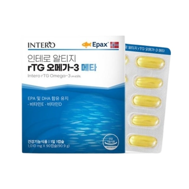 인테로 알티지 rTG <b>오메가3</b> 메타 1010mg x 90캡슐, 1개