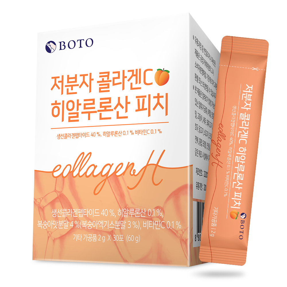 보뚜 <b>저분자 콜라겐C 히알루론산 피치</b> 2g x 30포, 5개