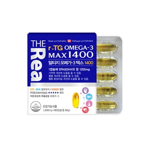 더리얼 알티지 <b>오메가3</b> 맥스 1400mg x 60캡슐, 1개