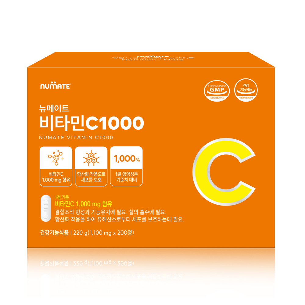NUMATE   비타민C 1000 1100mg x 200정, 6개