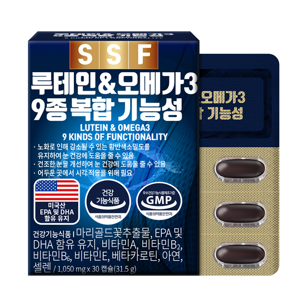 순수식품 루테인 오메가3 5종 복합 기능성 1050mg x 30캡슐, 6개