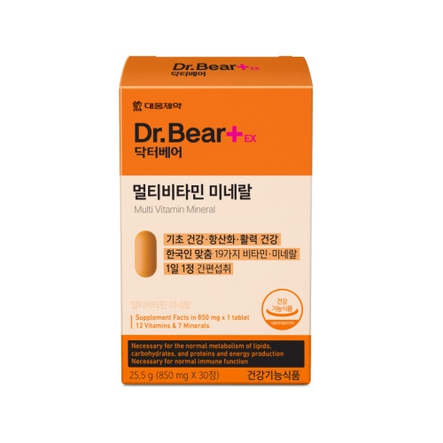 닥터베어 EX 멀티비타민 <b>미네랄</b> 850mg x 30정, 1개