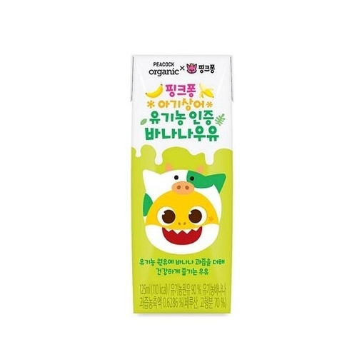 PEACOCK 핑크퐁 유기농인증 바나나우유