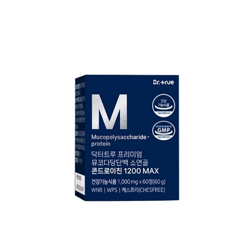 닥터<b>트루</b> 프리미엄 뮤코다당단백 소연골 콘드로이친 1200 MAX 1000mg x 60정, 3개