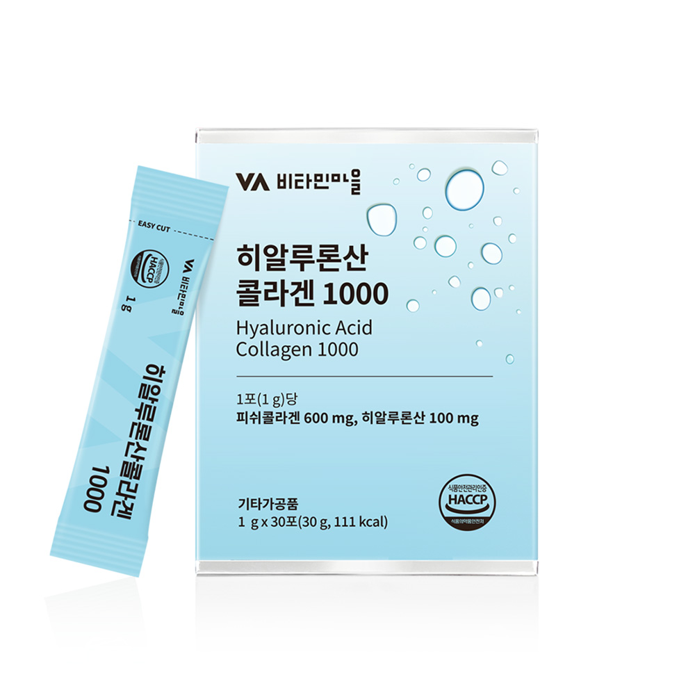 비타민마을 히알루론산 콜라겐 1000 1g x 30포, 3개