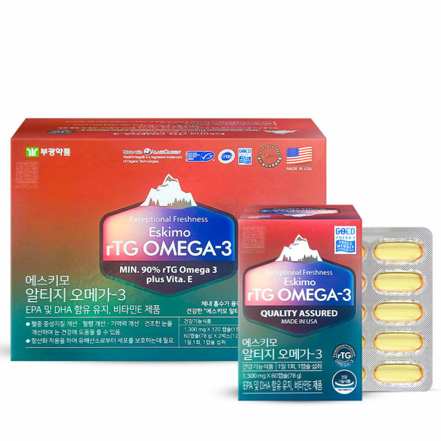 <b>부광약품</b> 에스키모 알티지 오메가3 1300mg x 120캡슐, 1개