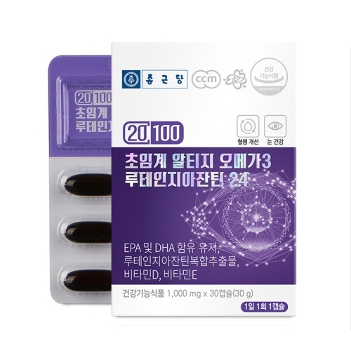 종근당 초임계 알티지 오메가3 루테인지아잔틴24 1000mg x 30캡슐, 6개