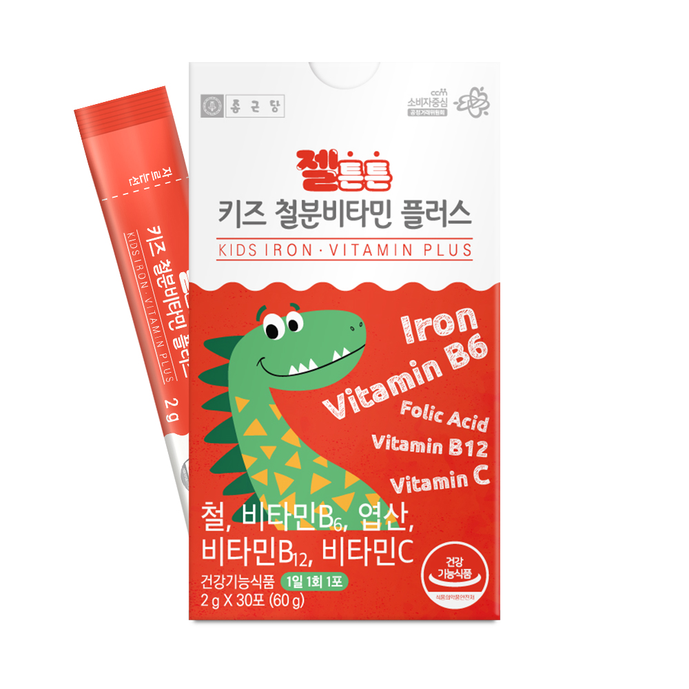종근당 젤튼튼 키즈 철분비타민 플러스 2g x 30포, 3개