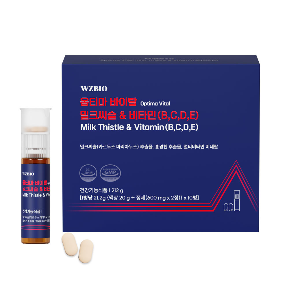 더블유젯바이오 <b>옵티마</b> 바이탈 밀크씨슬&amp;비타민 21.2g x 10개입, 4개