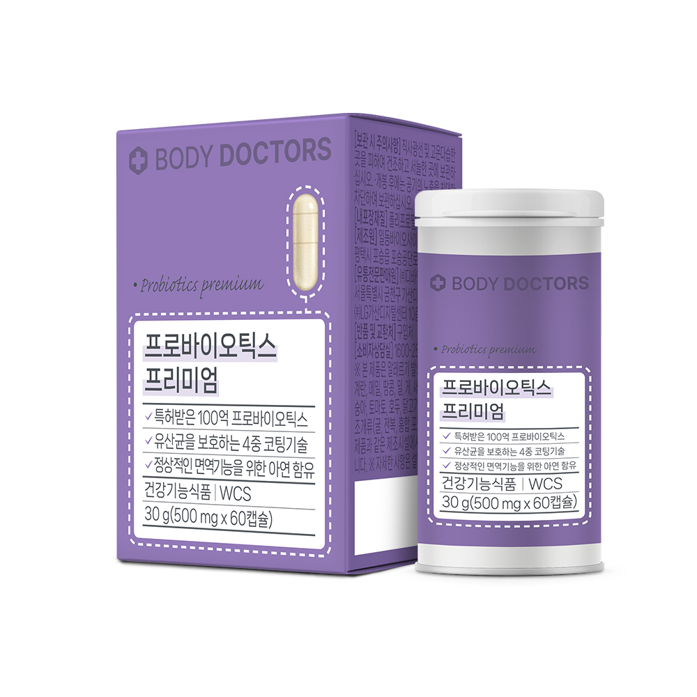 <b>바디</b>닥터스 프로<b>바이오</b>틱스 프리미엄 500mg x 60캡슐, 3개