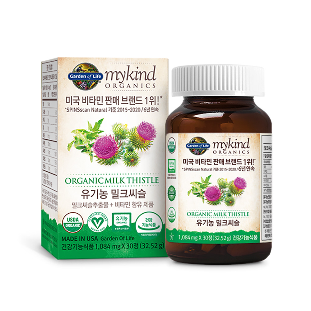 <b>가든오브라이프</b> 유기농 밀크씨슬 1084mg x 30정, 1개