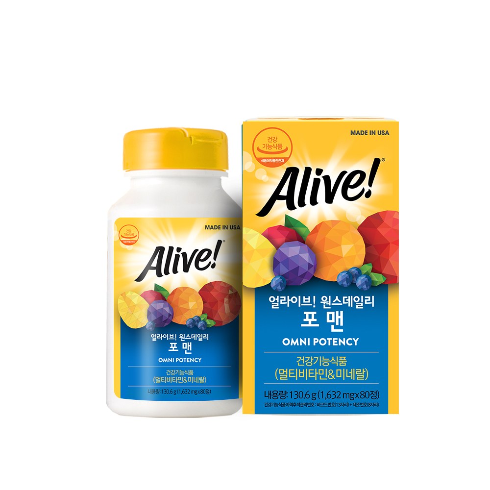네츄럴라이프얼라이브 얼라이브 원스데일리 포 맨 1632mg x 80정, 1개