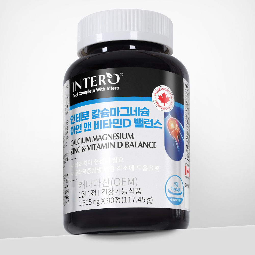 인테로 칼슘 마그네슘 <b>아연</b> 비타민D 밸런스 1305mg x 90정, 1개