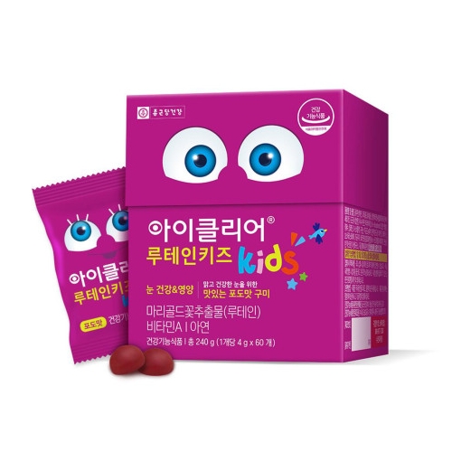 <b>종근당건강</b> 아이클리어 <b>루테인</b>키즈 4g x 60구미, 3개