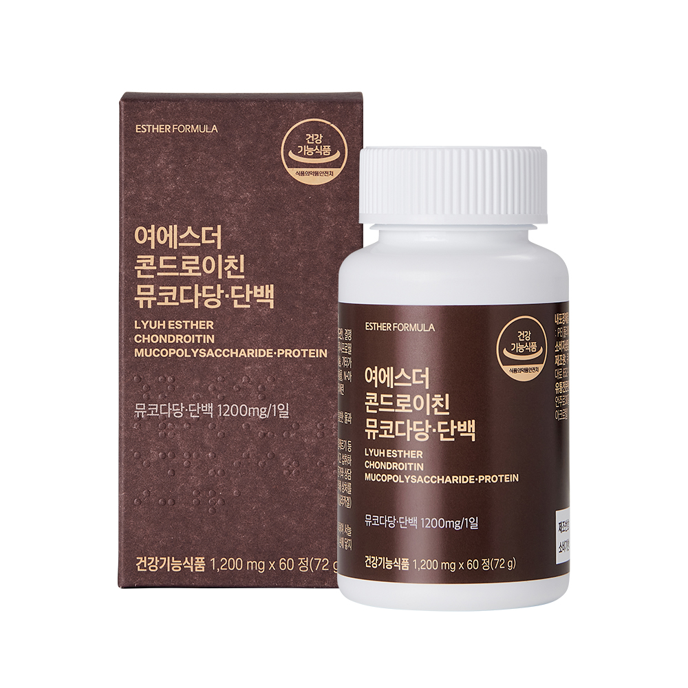 에스더포뮬러 여에스더 콘드로이친 <b>뮤코다당</b>·<b>단백</b> 1200mg x 60정, 1개