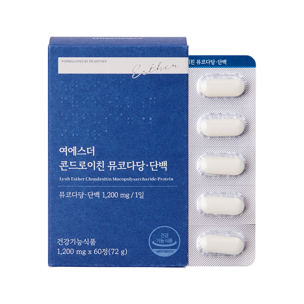에스더포뮬러 여에스더 콘드로이친 <b>뮤코다당</b>·<b>단백</b> 1200mg x 60정, 1개