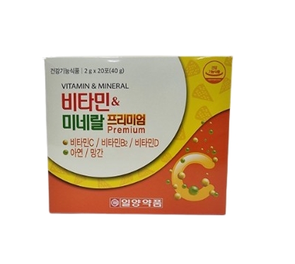 <b>일양약품 비타민</b> &amp; 미네랄 프리미엄 2g x 20포, 1개