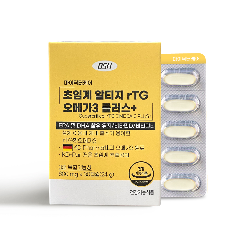 <b>마이닥터케어</b> 초임계 알티지 rTG 오메가3 플러스 800mg x 30캡슐, 1개