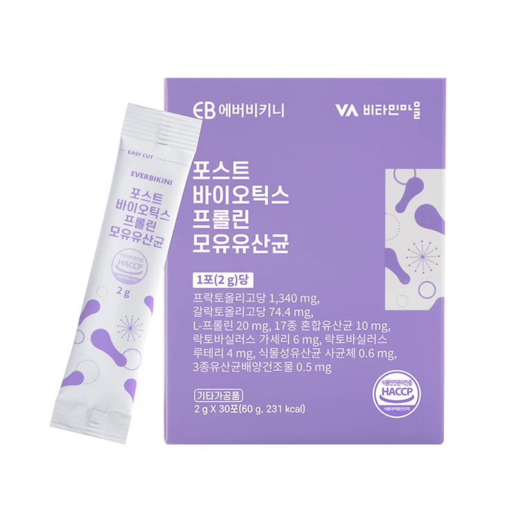 에버비키니 포스트바이오틱스 프롤린 모유유산균 2g x 30포, 6개