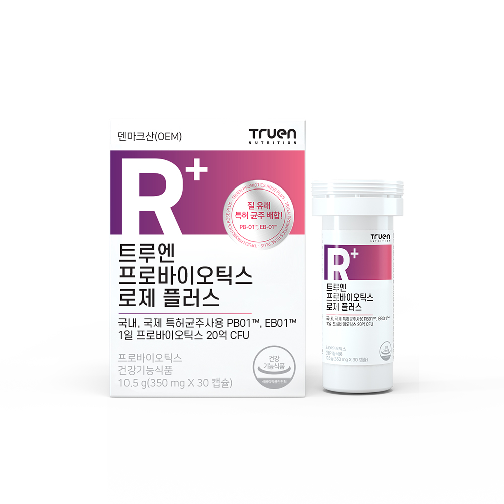 트루엔 <b>프로바이오틱스</b> 로제 350mg x 30캡슐, 1개