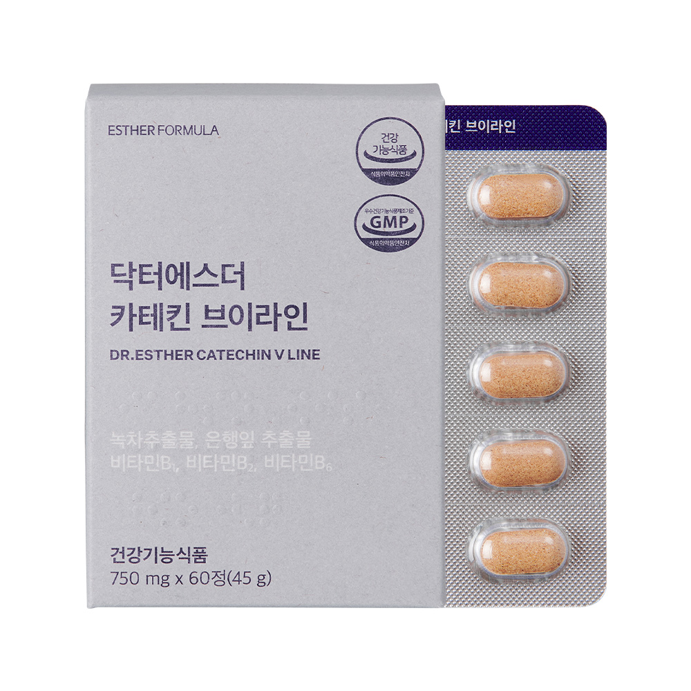 에스더포뮬러 <b>닥터</b>에스더 <b>카테킨</b> 브이라인 750mg x 60정, 3개