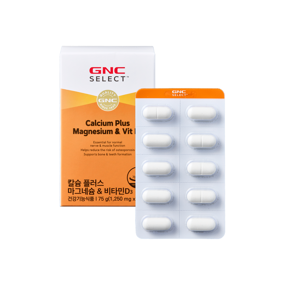 GNC 칼슘 플러스 마그네슘 앤 비타민D3 1100mg x 60정, 1개