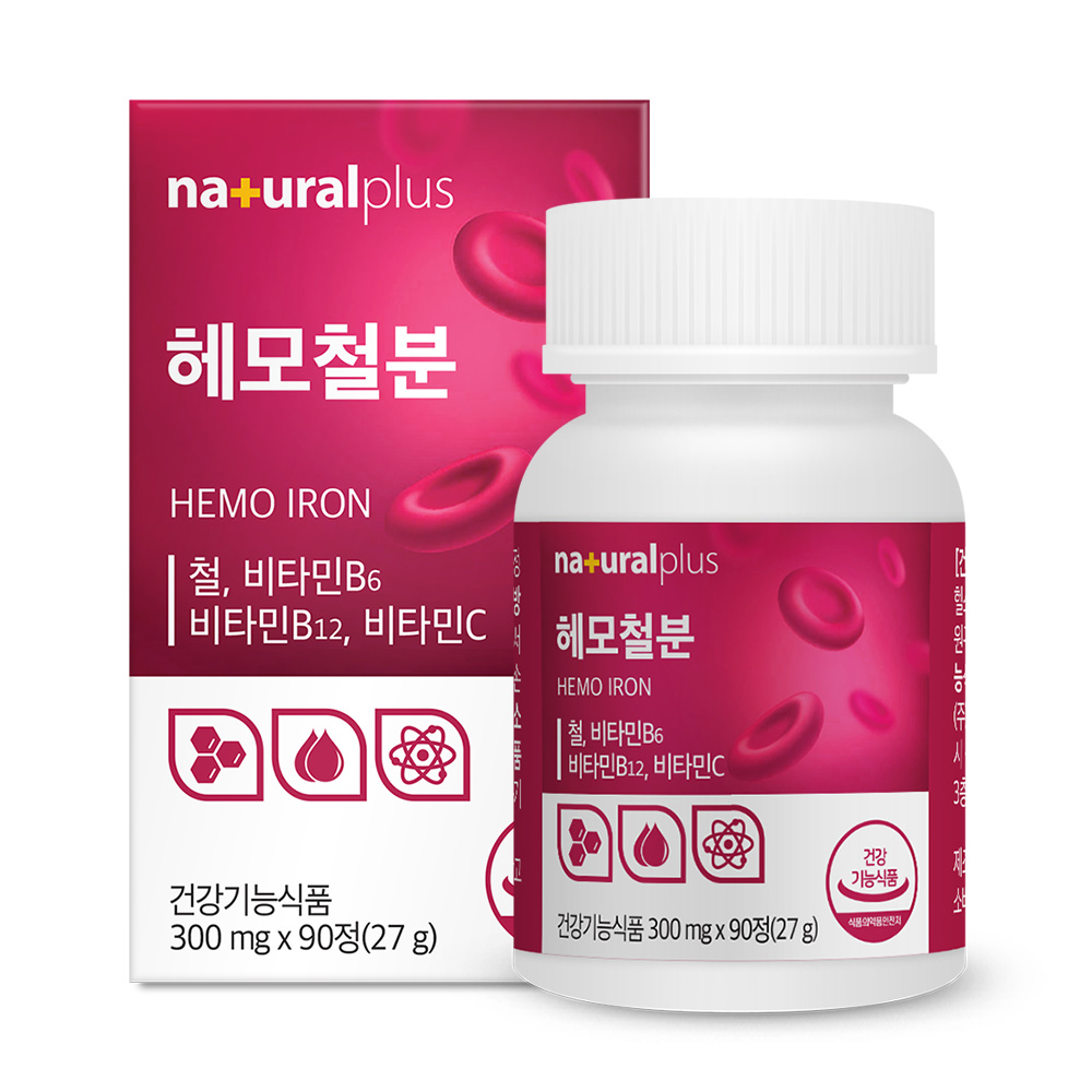 <b>내츄럴플러스</b> 헤모 철분 300mg x 90정, 2개