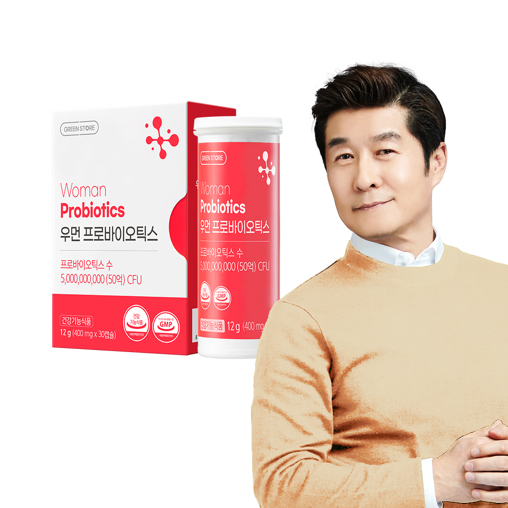<b>그린스토어</b> 우먼 프로바이오틱스 400mg x 30캡슐, 1개