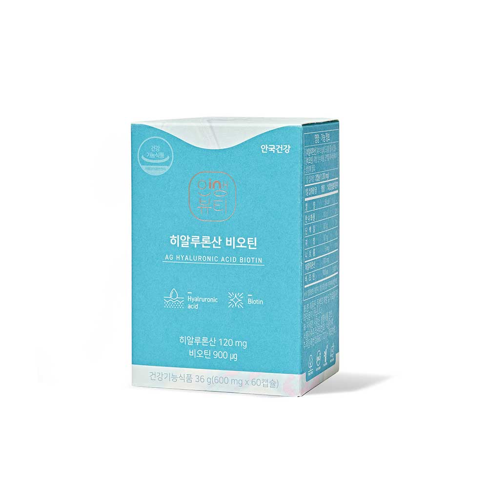 <b>안국</b>건강 인생뷰티 <b>히알루론산</b> 비오틴 500mg x 60캡슐, 3개