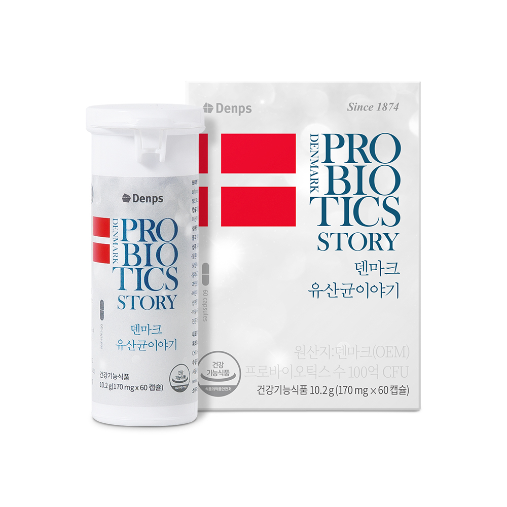덴프스 덴마크 <b>유산균</b> 이야기 170mg x 60캡슐, 4개