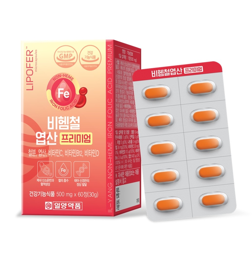 일양약품 비헴철 엽산 프리미엄 500mg x 60정, 1개