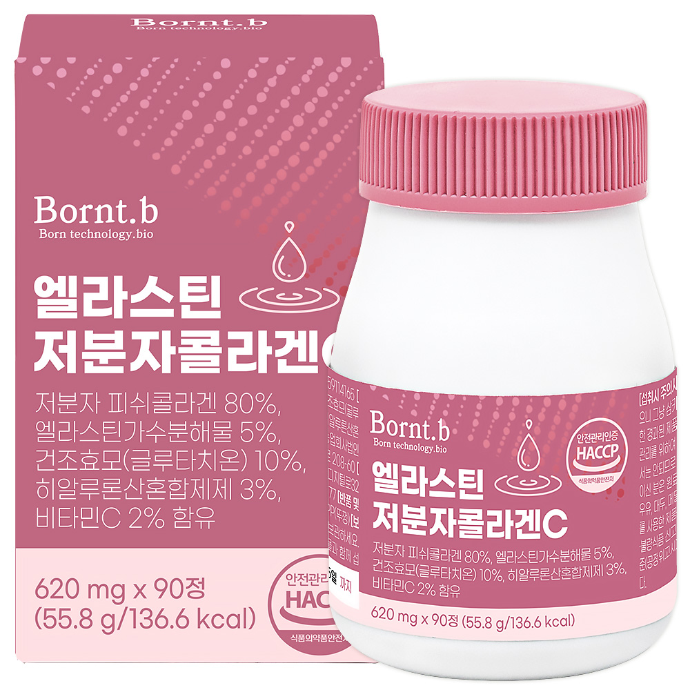 <b>본트비</b> 엘라스틴 저분자콜라겐C 620mg x 90정, 2개