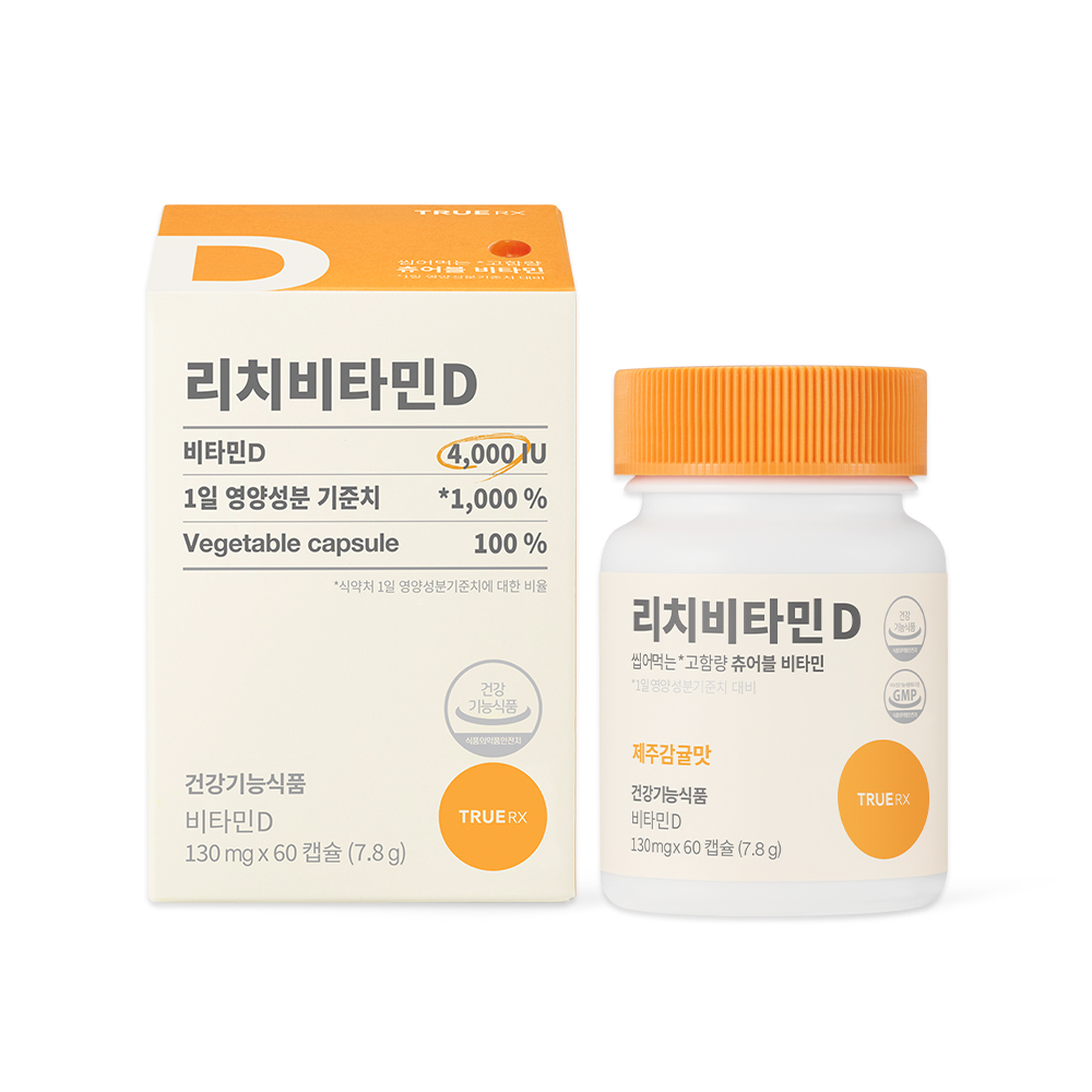 트루알엑스 리치 <b>비타민D</b> 130mg x 60캡슐, 2개