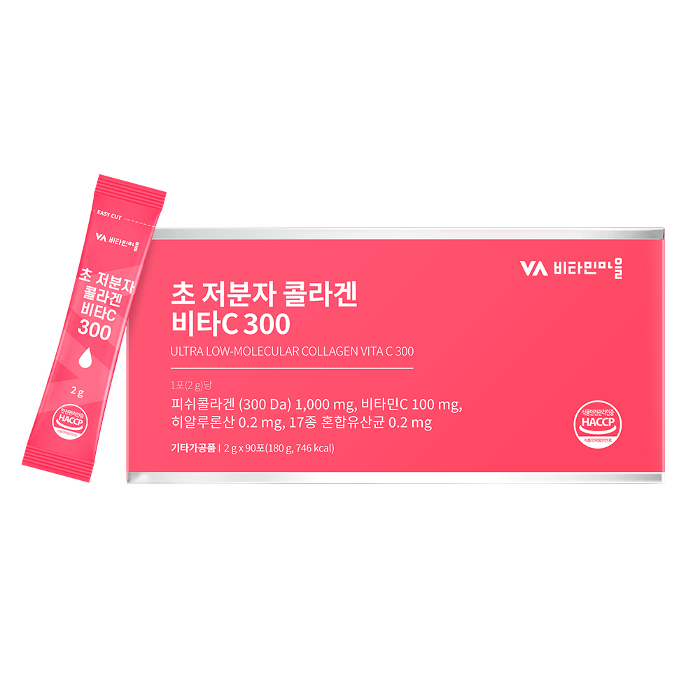 비타민마을 초 저분자 콜라겐 비타C 300 2g x 90포, 1개