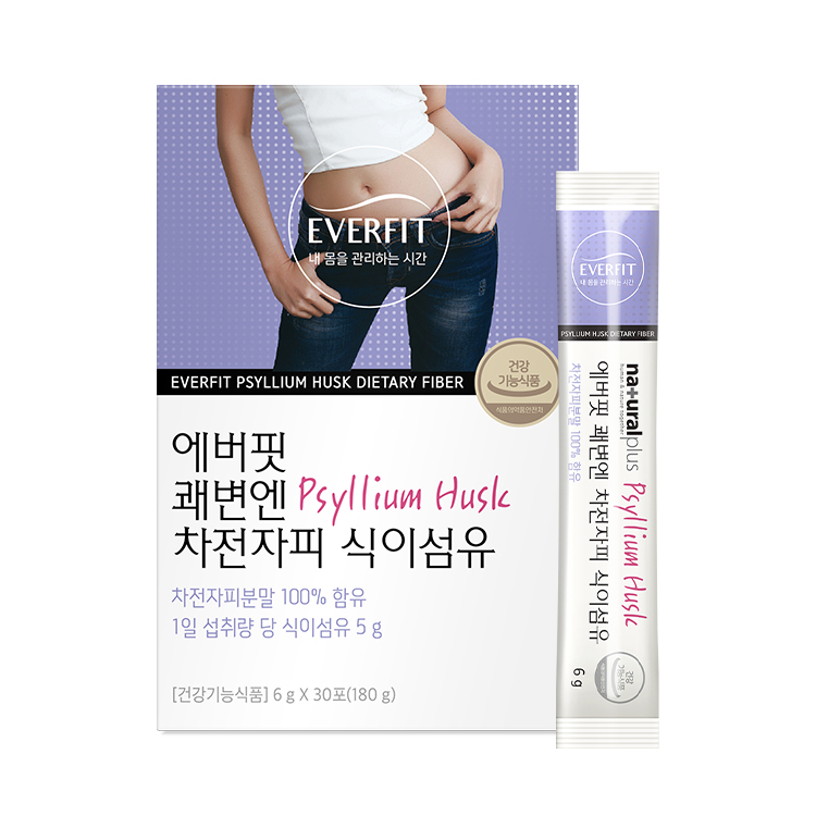 내츄럴플러스 에버핏 <b>쾌변</b>엔 차전자피 식이섬유 6g x 30포, 4개
