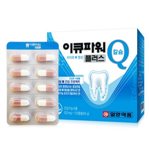 <b>일양약품</b> 이큐파워 Q 플러스 <b>칼슘</b> 500mg x 120캡슐, 2개