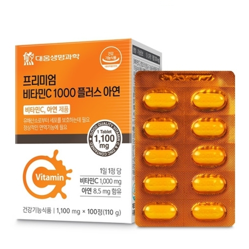 대웅생명과학 프리미엄 비타민C 1000 플러스 아연 1100mg x 100정, 4개