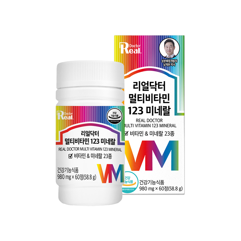 <b>리얼닥터</b> 멀티비타민 123 <b>미네랄</b> 980mg x 60정, 1개