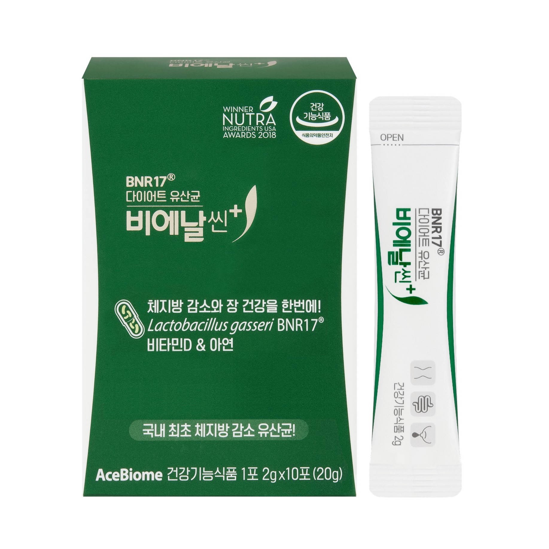다이어트 <b>유산균</b> 비에날씬 <b>플러스</b> 2g x 10포, 1개