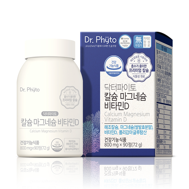 닥터파이토 <b>칼슘</b> 마그네슘 비타민D 800mg x 90정, 4개