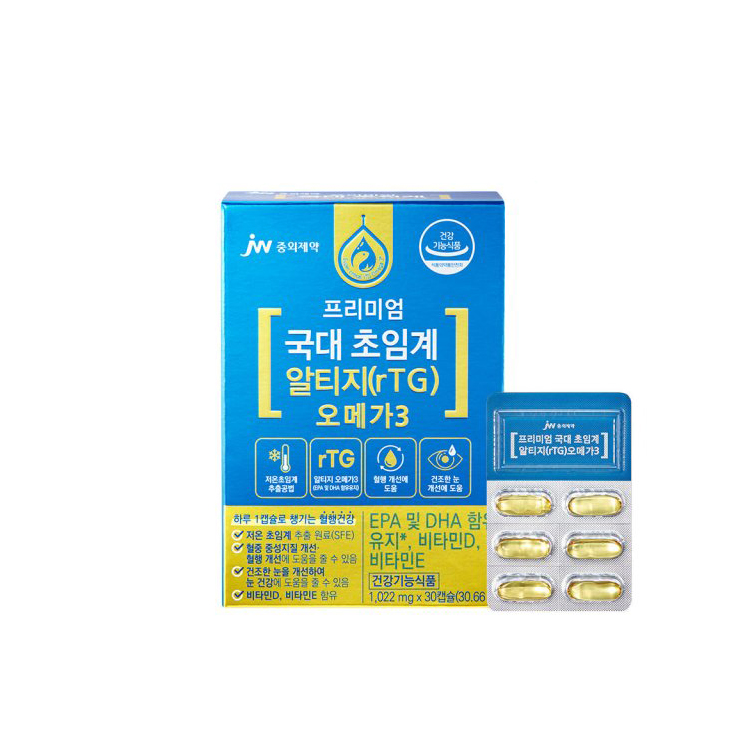 <b>JW중외제약</b> 리얼메디 국대 초임계 알티지 rTG <b>오메가3</b> 1022mg x 30캡슐, 2개