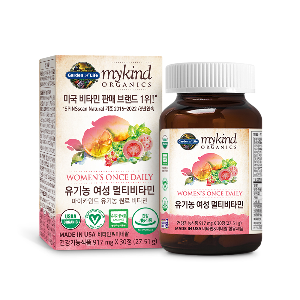 <b>마이카인드 유기농</b> 여성 멀티<b>비타민</b> 1498mg x 30정, 1개