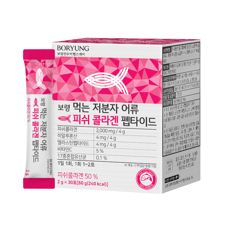 보령 먹는 저분자 어류 피쉬 콜라겐 펩타이드 2g x 30포, 6개