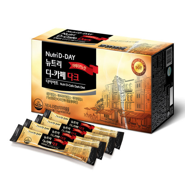 <b>뉴트리디데이 디카페 다크 다이어트 아메리카노맛</b> 1.5g x 90포, 2개