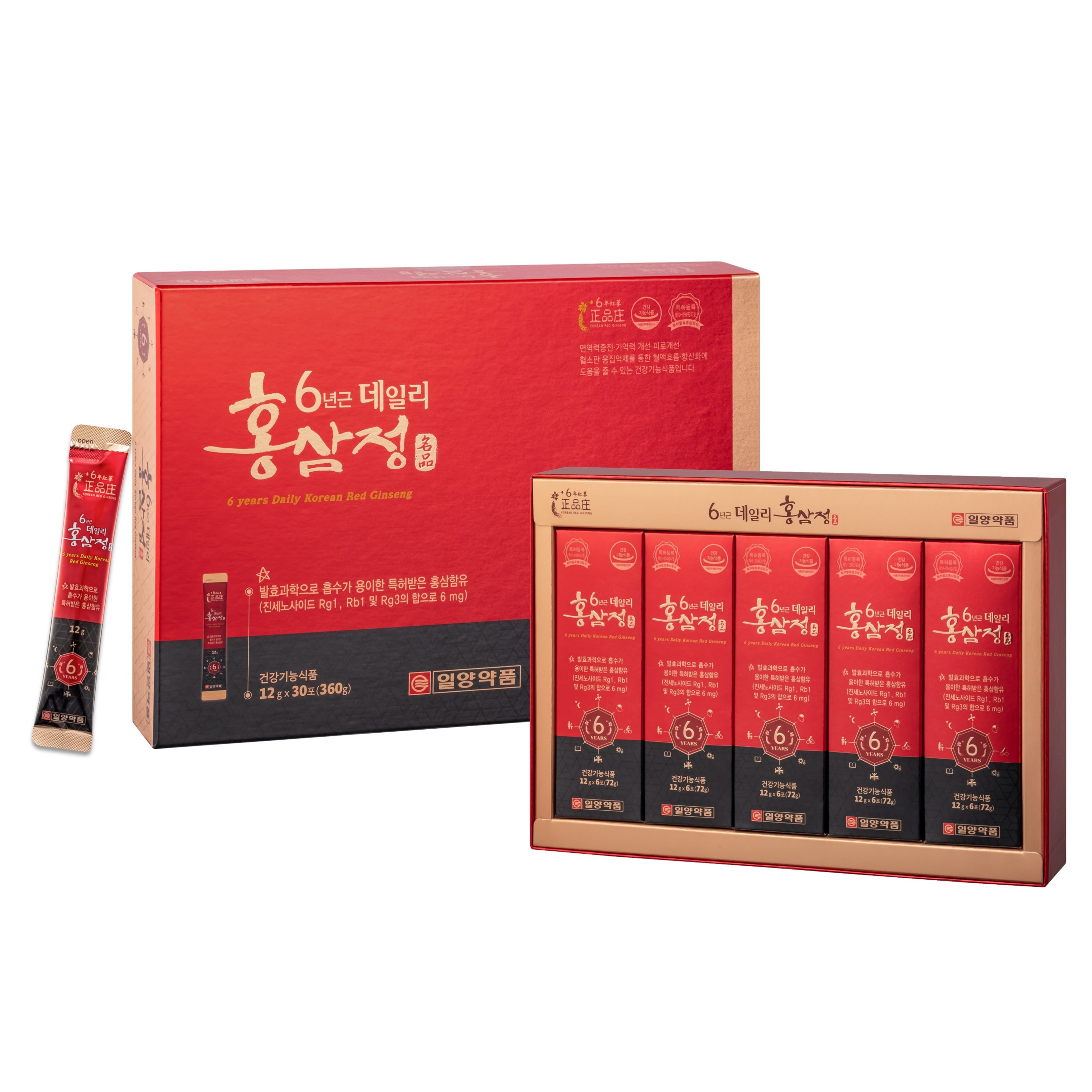일양약품 <b>6년근</b> 데일리 <b>홍삼정스틱 10g</b> x 30포, 2개