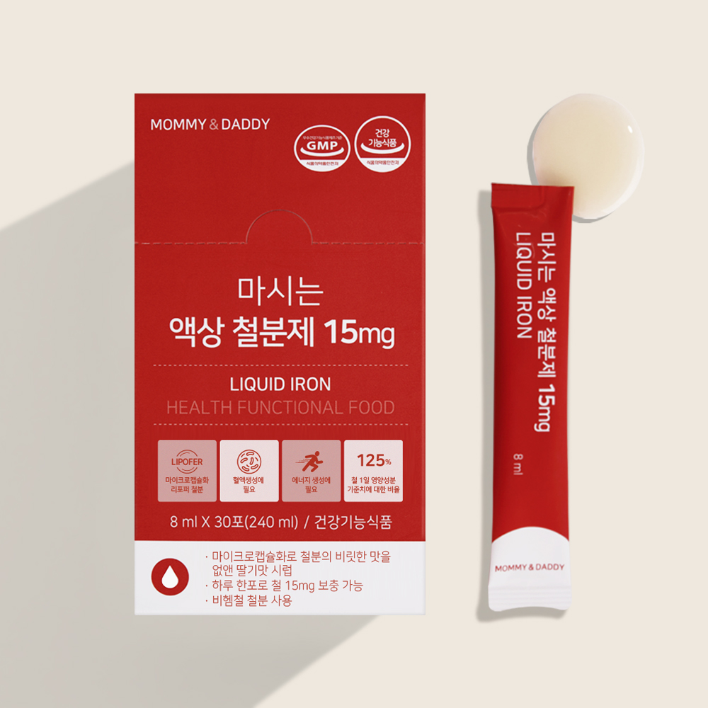 마미앤대디 마시는 액상 철분제 15mg 8g x 30포, 4개